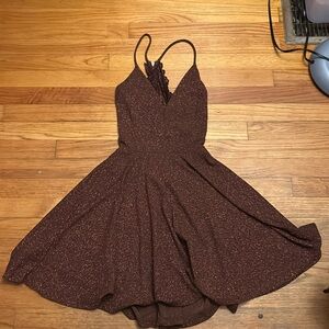 Tan/Brown glittery Homecoming dress from windsor